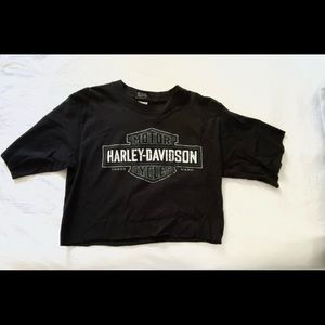 Cropped harley davidson boston tee